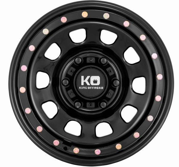 D-Locker Imitation Beadlock Alloy Wheel - Satin Black with Zinc Bolts - 17"x8 5x120 for VW T6.1 / T6 / T5