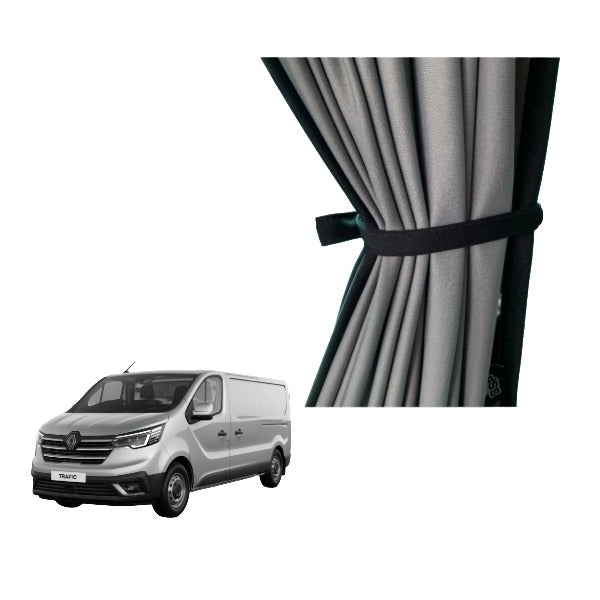 Left Rear Side Window Camper Curtain LWB - Renault Traffic (2014-onwards) - Block Out Style