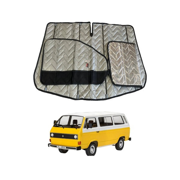 Front Cab Window ThermoMats - 3pc Magnetic with Pocket - VW T3/T25