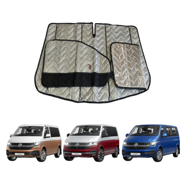 Front Cab Window ThermoMats - 3pc Magnetic with Pocket - VW T5/T6/T6.1 Multivan & California