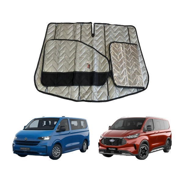 Front Cab Window ThermoMats - 3pc Magnetic with Pocket - VW T7 Caravelle / Ford Tourneo 2023+