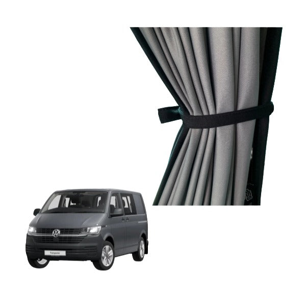 VW T6.1 & T6 & T5 Transporter Sliding Door Curtain - Block Out Style - LEFT - Grey Rail