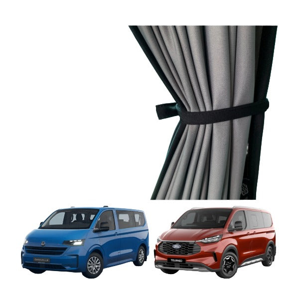 Right Rear Window Camper Curtain SWB - Grey Rail - VW T7 Caravelle / Ford Tourneo 2023+ Block Out Style