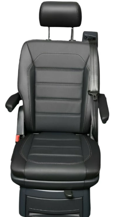 Multivan Single Captain's Chair for Rail System T6 Leather