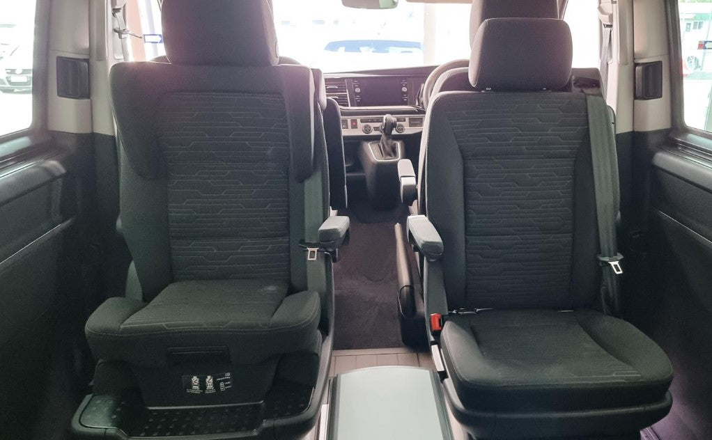 Multivan Single Captain's Chair for Rail System T6.1 Cloth With Integrated Child Booster Seat