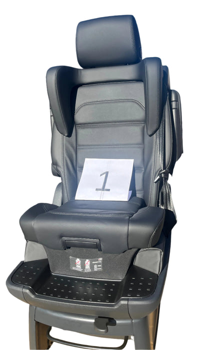 Multivan Single Captain's Chair for Rail System T6.1 Leather-Alcantara With Integrated Child Booster Seat -1
