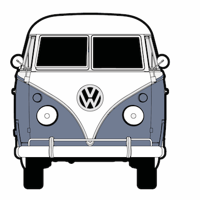 KombiLife Volkswagen T1 Split Window Kombi Window & Bumper Sticker