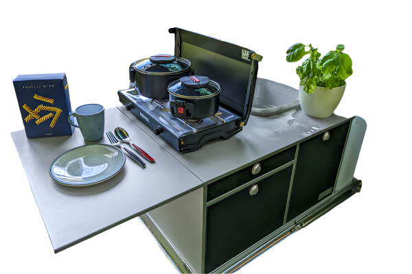 VanEssa Mobilcamping RIVA - VanEssa Tailgate Slide Kitchen