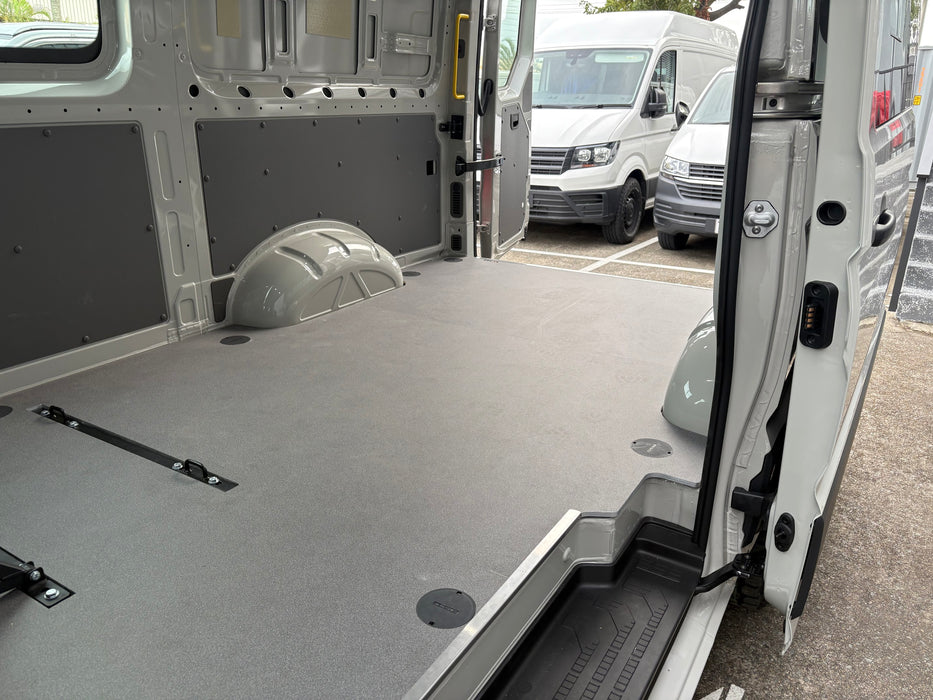 VW Crafter Premium Plywood Timber Floor MWB 4Motion with Edge Protection