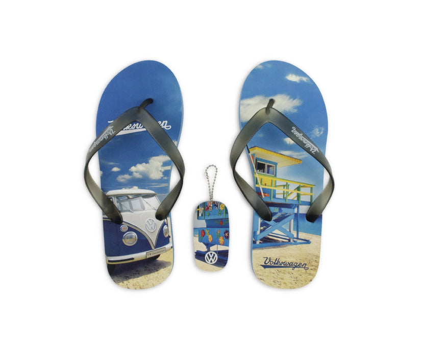VW T1 Bus Beach Thongs / Sandals (EU 38/39) - Beachlife - Blue