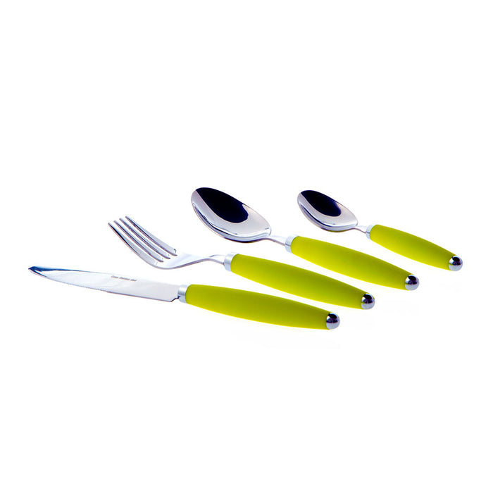 Gimex Camping Utensil Set - 16pc - High-grade Steel - Lime