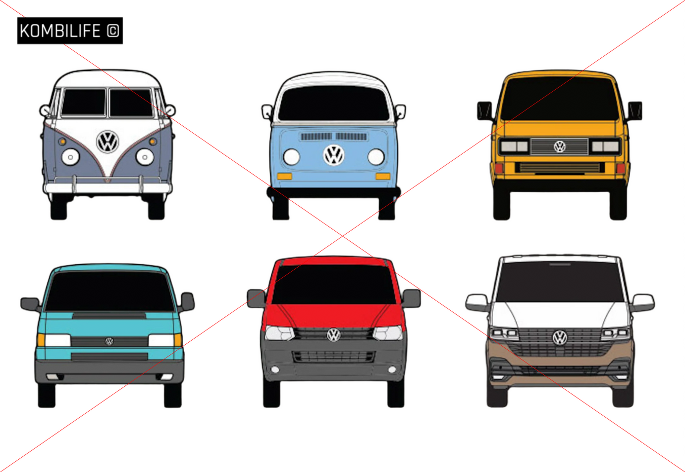 Volkswagen Kombi Evolution Series Bumper Stickers
