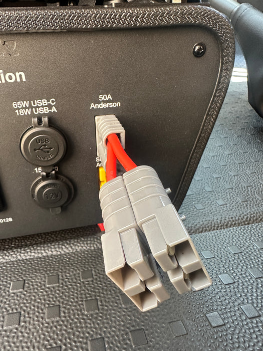 50A Anderson Double Adaptor - 50A to 2x50A - 145mm long