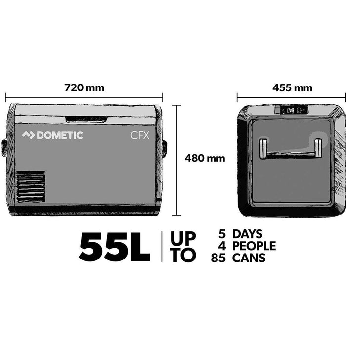 Dometic Portable 55L Fridge or Freezer with Optional Ice Maker