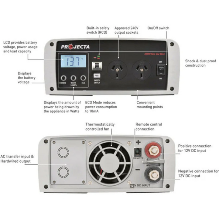 12V 3000W 240V Inverter for Crafter Kampervan