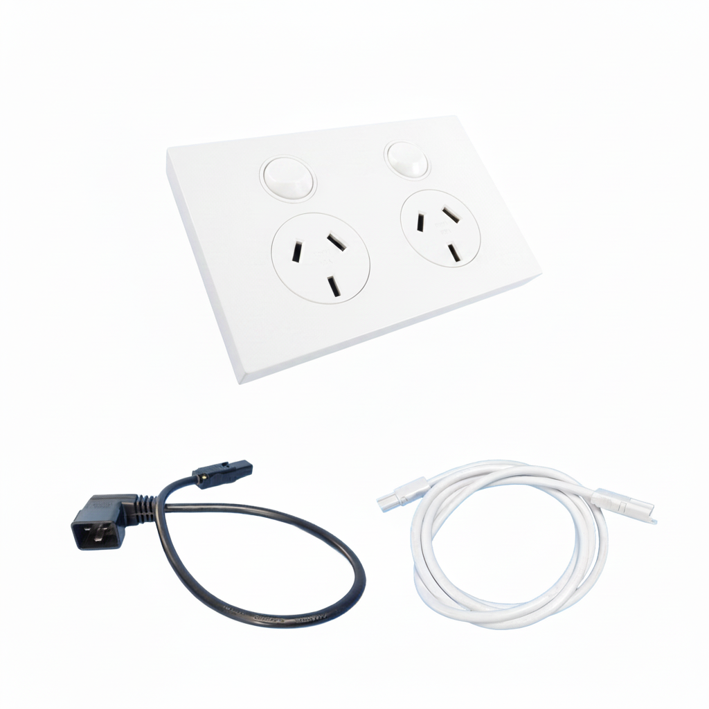 K-technik 240V Remote Double Outlet Kit - 5m - White