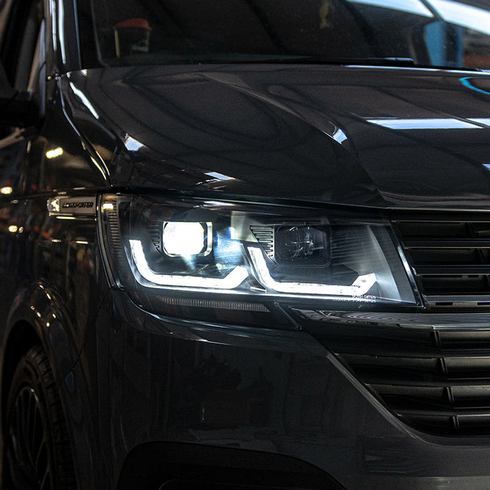 VW T6.1 LED DRL Headlights with Sequential Indicators (Includes LED Bulbs)– CHROME - KIT