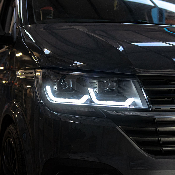 VW T6.1 LED DRL Headlights with Sequential Indicators (Includes LED Bulbs)– CHROME - KIT