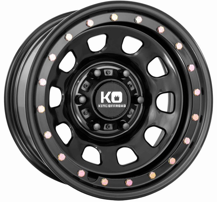 D-Locker Imitation Beadlock Alloy Wheel - Satin Black with Zinc Bolts - 17"x8 5x120 for VW T6.1 / T6 / T5