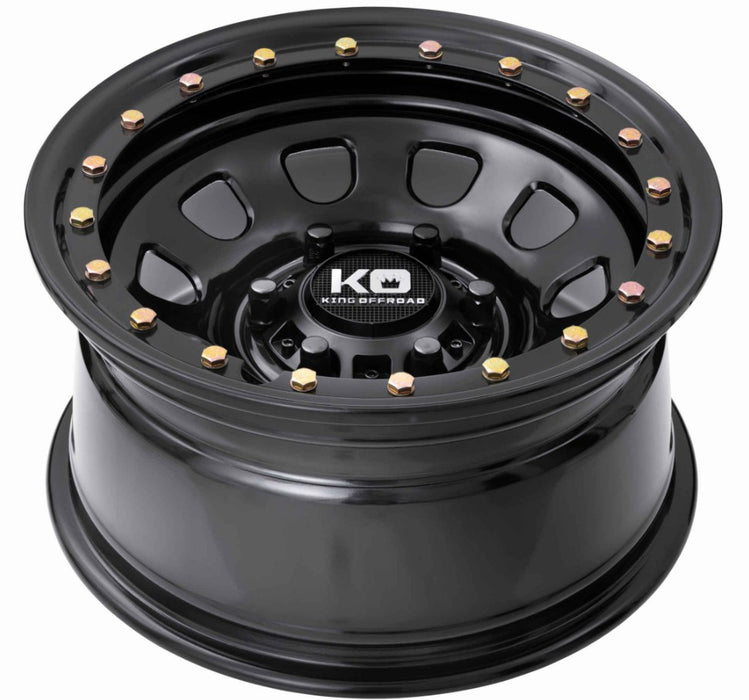 D-Locker Imitation Beadlock Alloy Wheel - Satin Black with Zinc Bolts - 17"x8 5x120 for VW T6.1 / T6 / T5