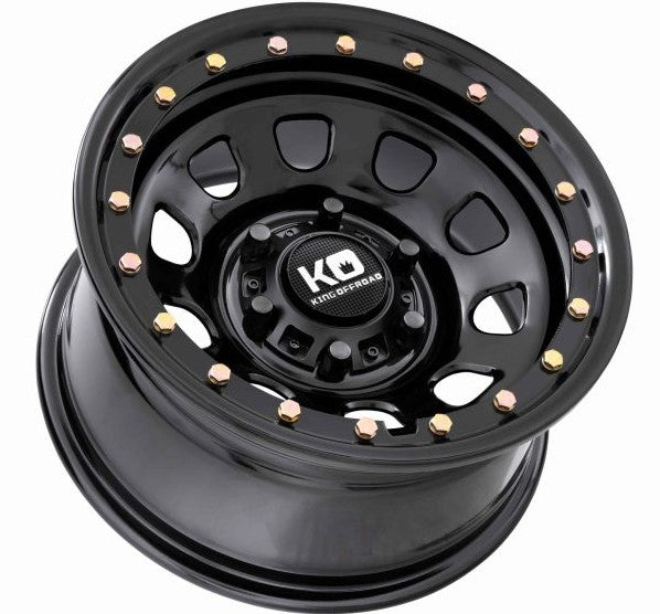 D-Locker Imitation Beadlock Alloy Wheel - Satin Black with Zinc Bolts - 17"x8 5x120 for VW T6.1 / T6 / T5
