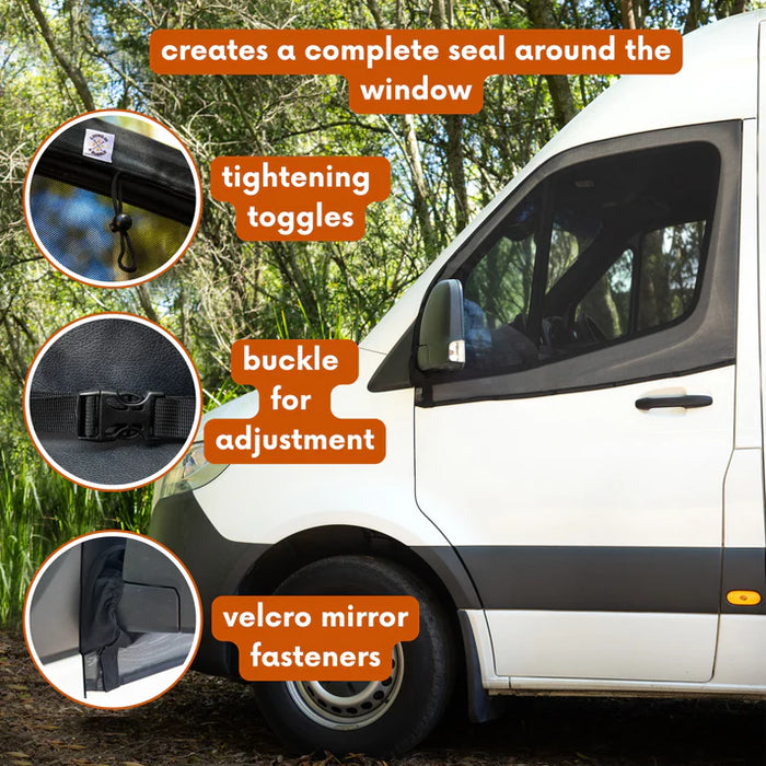 Living in a Bubble Universal Magnetic Front Window Fly Screens - For Cars and Vans
