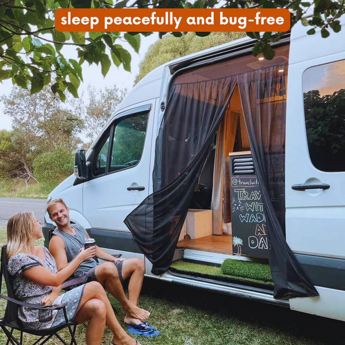 Living in a Bubble Universal Magnetic Side Door Van Fly Screen - Large Size