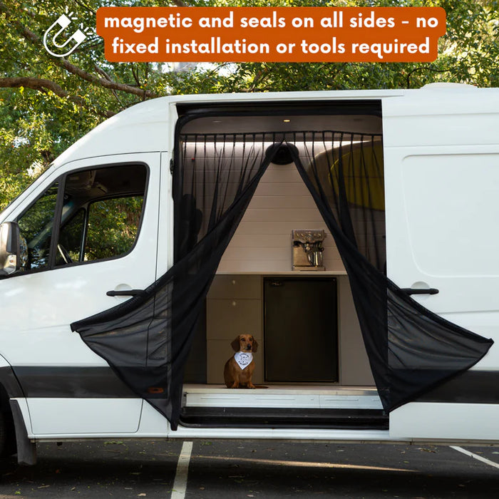 Living in a Bubble Universal Magnetic Side Door Van Fly Screen - Large Size