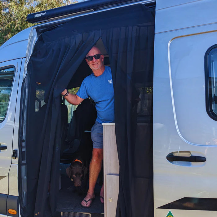 Living in a Bubble Universal Magnetic Side Door Van Fly Screen - Large Size