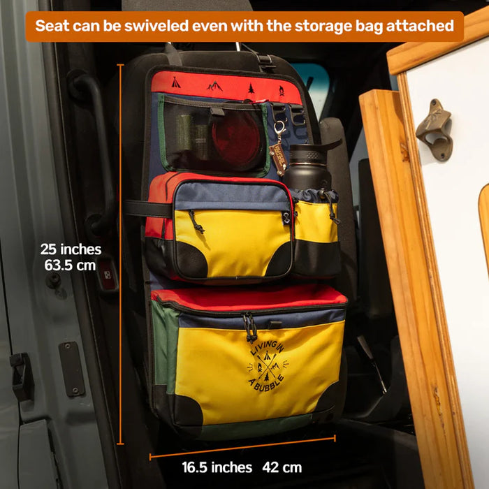 Living in a Bubble Premium Seat Back Storage with Toiletry Bag