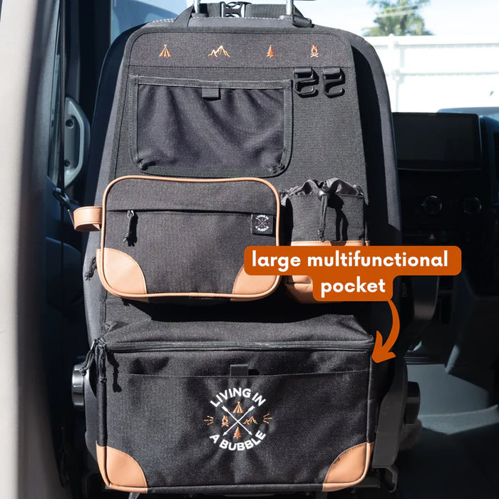 Living in a Bubble Premium Seat Back Storage with Toiletry Bag