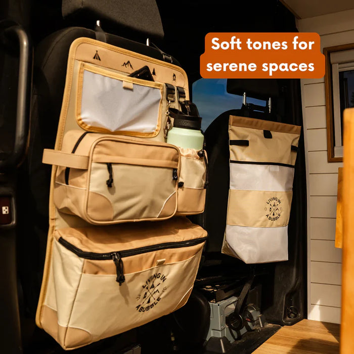 Living in a Bubble Premium Seat Back Storage with Toiletry Bag