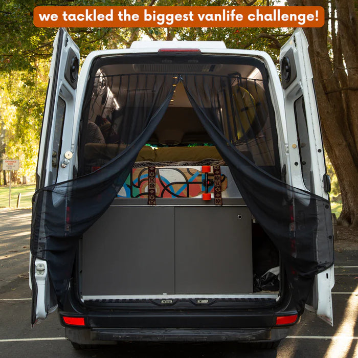 Living in a Bubble Universal Magnetic Rear Door Van Fly Screen - Large Size