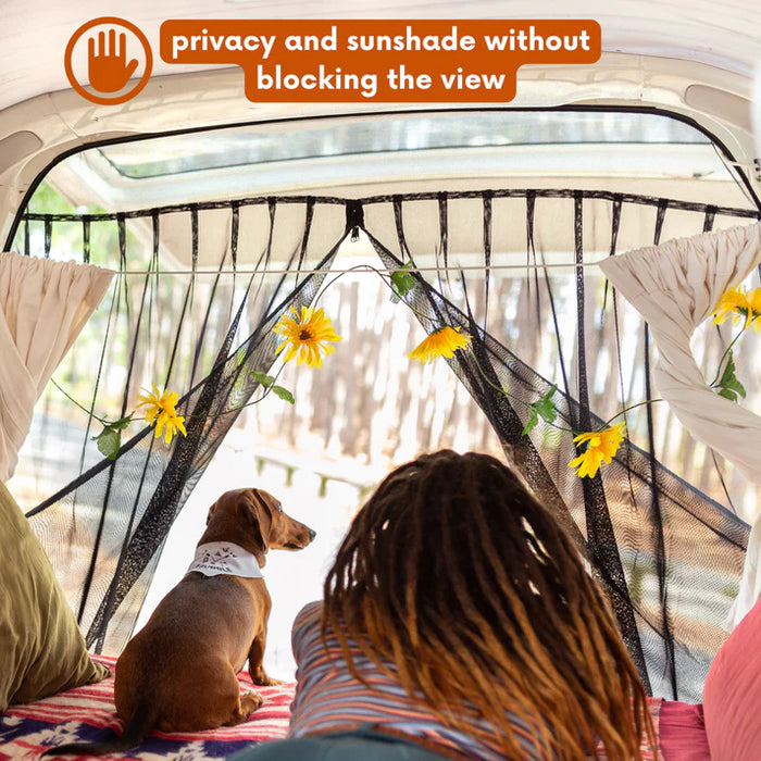 Living in a Bubble Universal Magnetic Rear Door Van Fly Screen - Large Size