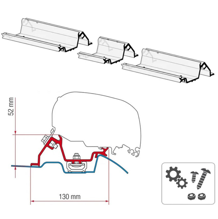Fiamma F65 F80 Awning Mounting Kit for Mercedes Sprinter VW Crafter to 2016 With OEM Tracks