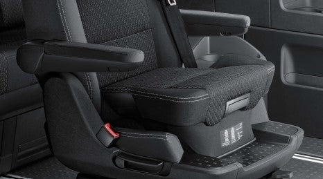 Multivan Single Captain's Chair for Rail System T6.1 Cloth With Integrated Child Booster Seat