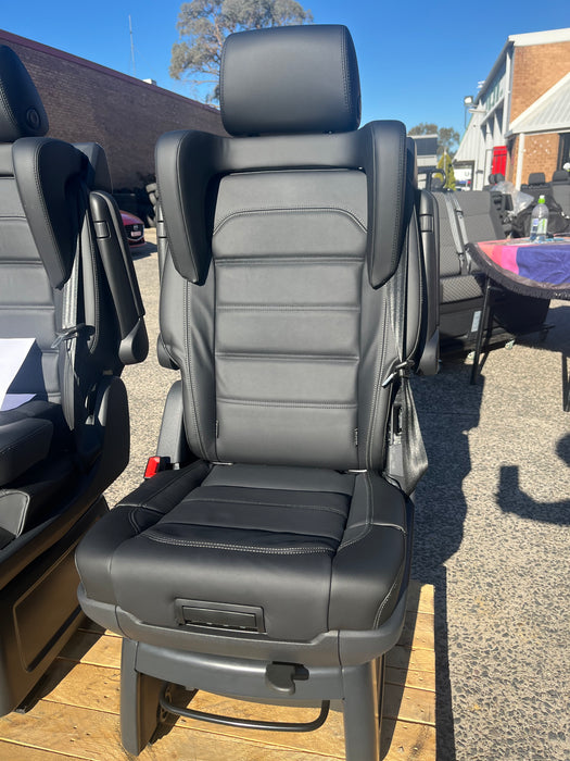 Multivan Single Captain's Chair for Rail System T6.1 Leather-Alcantara With Integrated Child Booster Seat -1