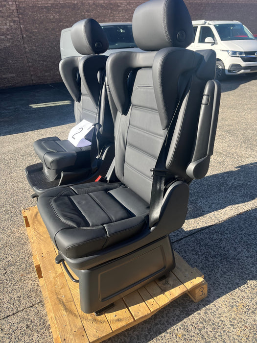Multivan Single Captain's Chair for Rail System T6.1 Leather-Alcantara With Integrated Child Booster Seat -1
