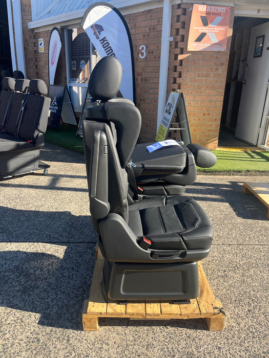 Multivan Single Captain's Chair for Rail System T6.1 Leather-Alcantara With Integrated Child Booster Seat -2