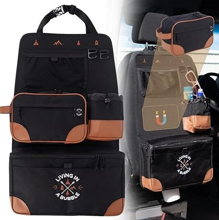 Living in a Bubble Premium Seat Back Storage with Toiletry Bag