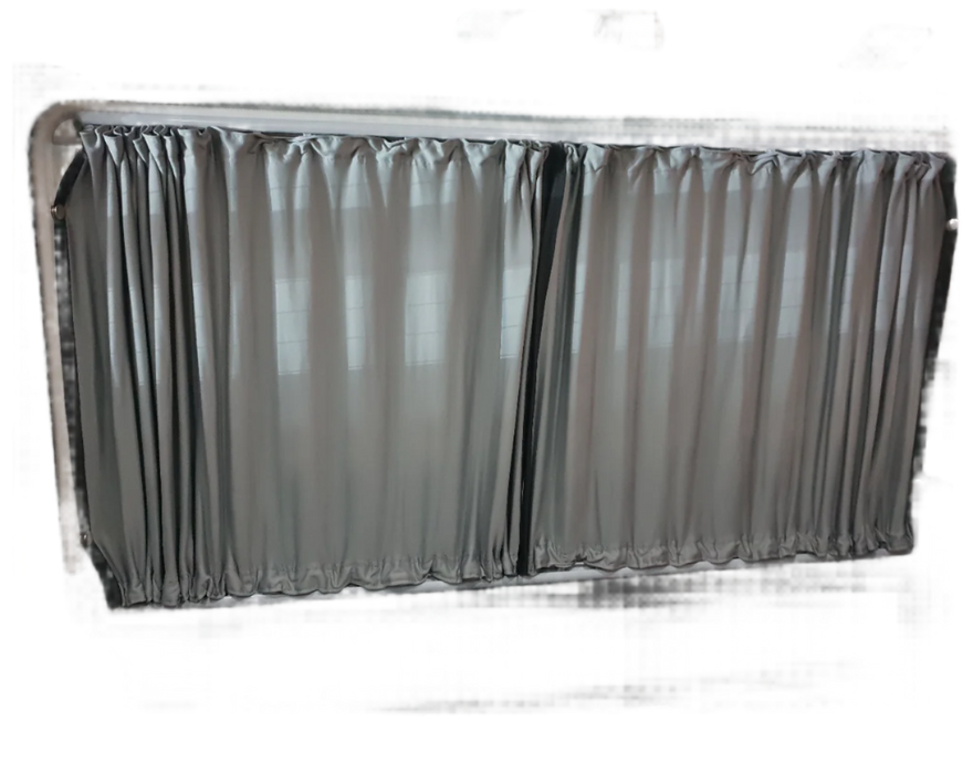 Sliding Door Camper Curtain for VW Multivan T5 & T6 & T6.1 - 1pc - RIGHT - Black Rail