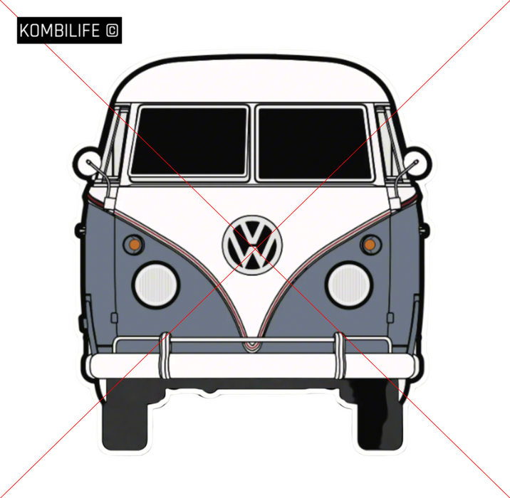 KombiLife Volkswagen T1 Split Window Kombi Window & Bumper Sticker
