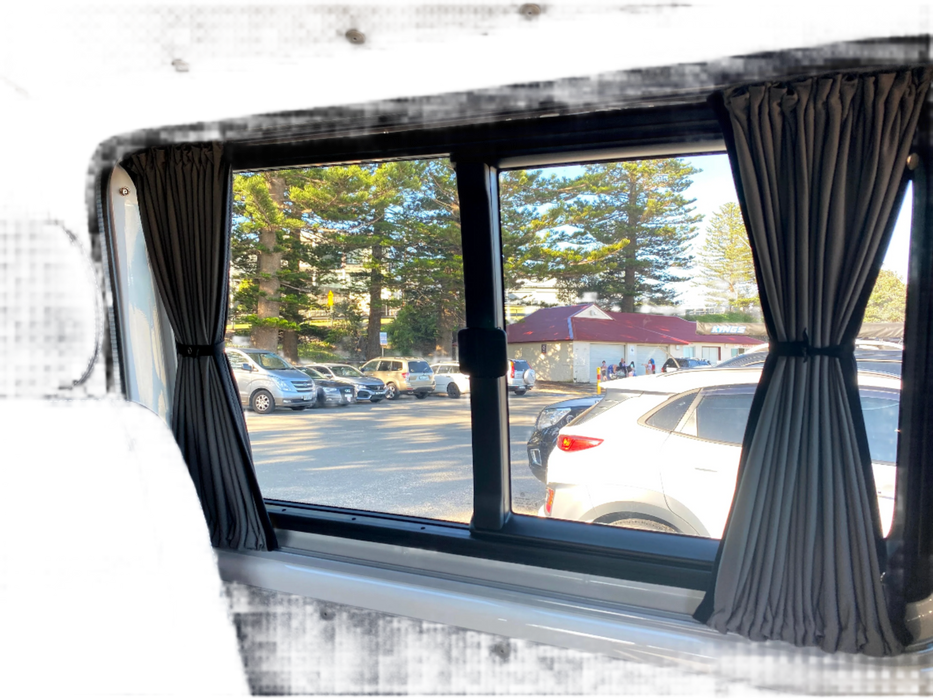 VW T6.1 & T6 & T5 Transporter Sliding Door Camper Curtain - Block Out Style - RIGHT - Grey Rail