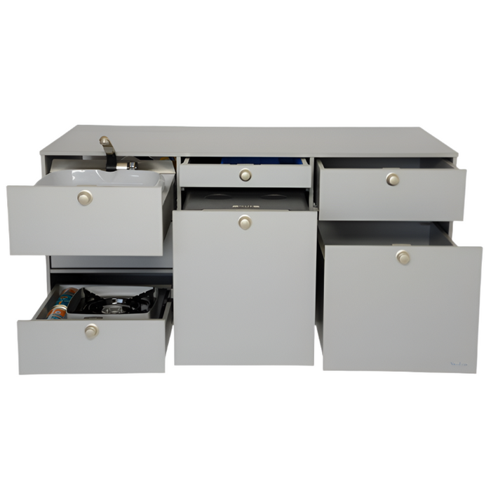 VanEssa Mobilcamping Silver Grey V1 Kitchen for Volkswagen Kombi