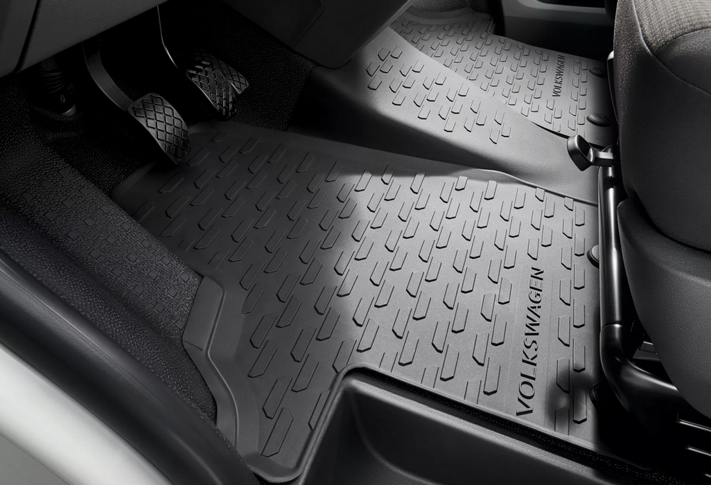 Genuine VW Rubber Floor Mats for Multivan / California / Transporter 2pc 3pc T6.1 - Genuine Volkswagen