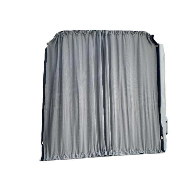 VW Crafter (2017-onwards) - 2pc Window Blackout Camper Curtain - Barn Door - Black Rail