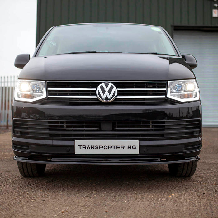 VW Transporter T6 – Lower Splitter – For Standard Bumper – With Fixings - Gloss Black