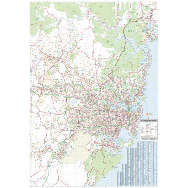 Hema Maps Sydney & Region Supermap - 1000x1430 - Laminated