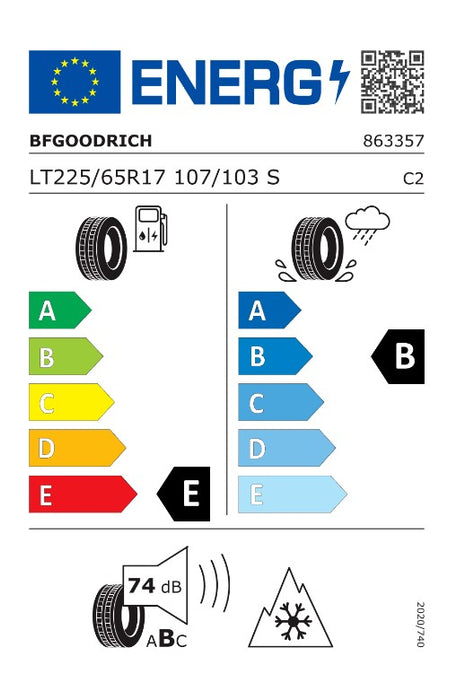 BF Goodrich All Terrain T/A KO2 225/65R17" 107/103S All Terrain Tyre 225 65 17 4x4 Off Road VW Vans - Multivan / Transporter / California