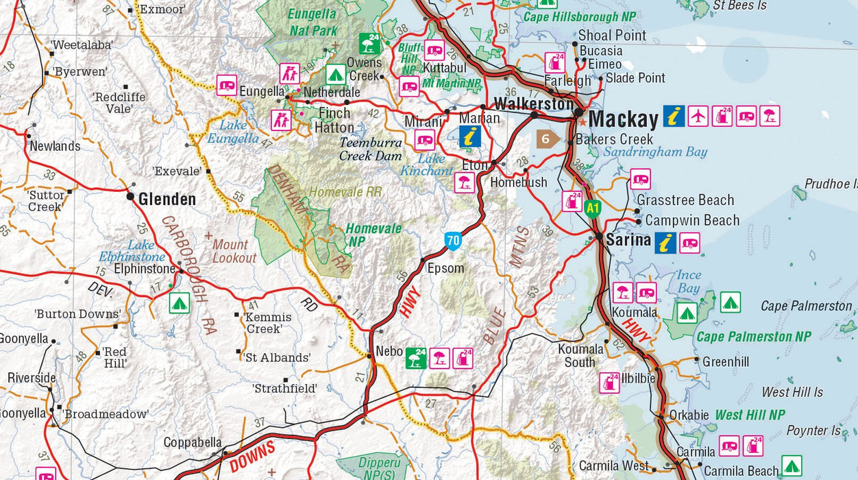 Hema Maps Brisbane to Cairns Map